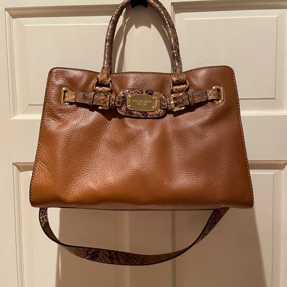 Michael Kors Large Leather Luggage Brown Satchel - Picture 1 of 12
